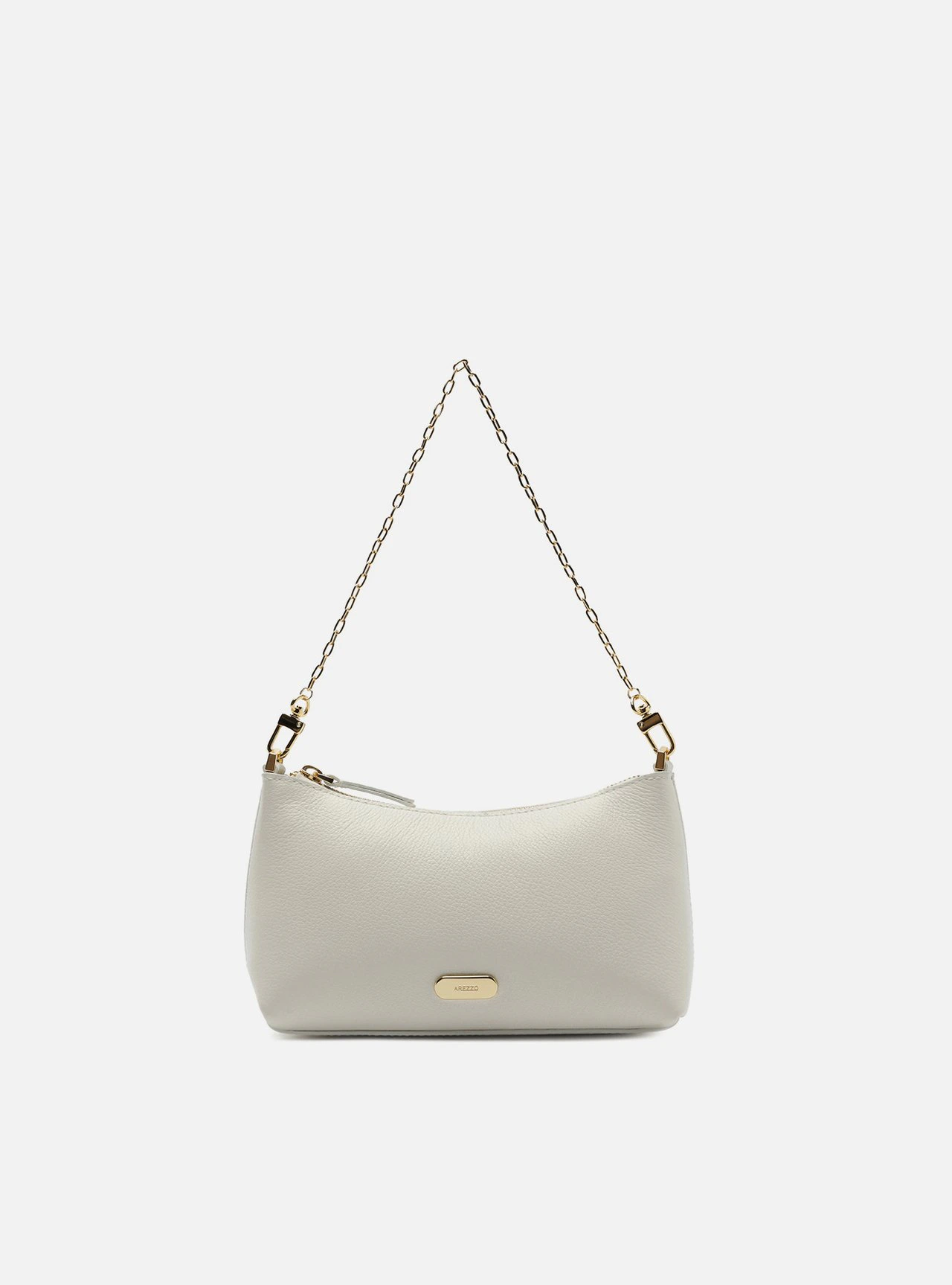 Bolsa Tiracolo Branca Couro Pequena Corrente Tag