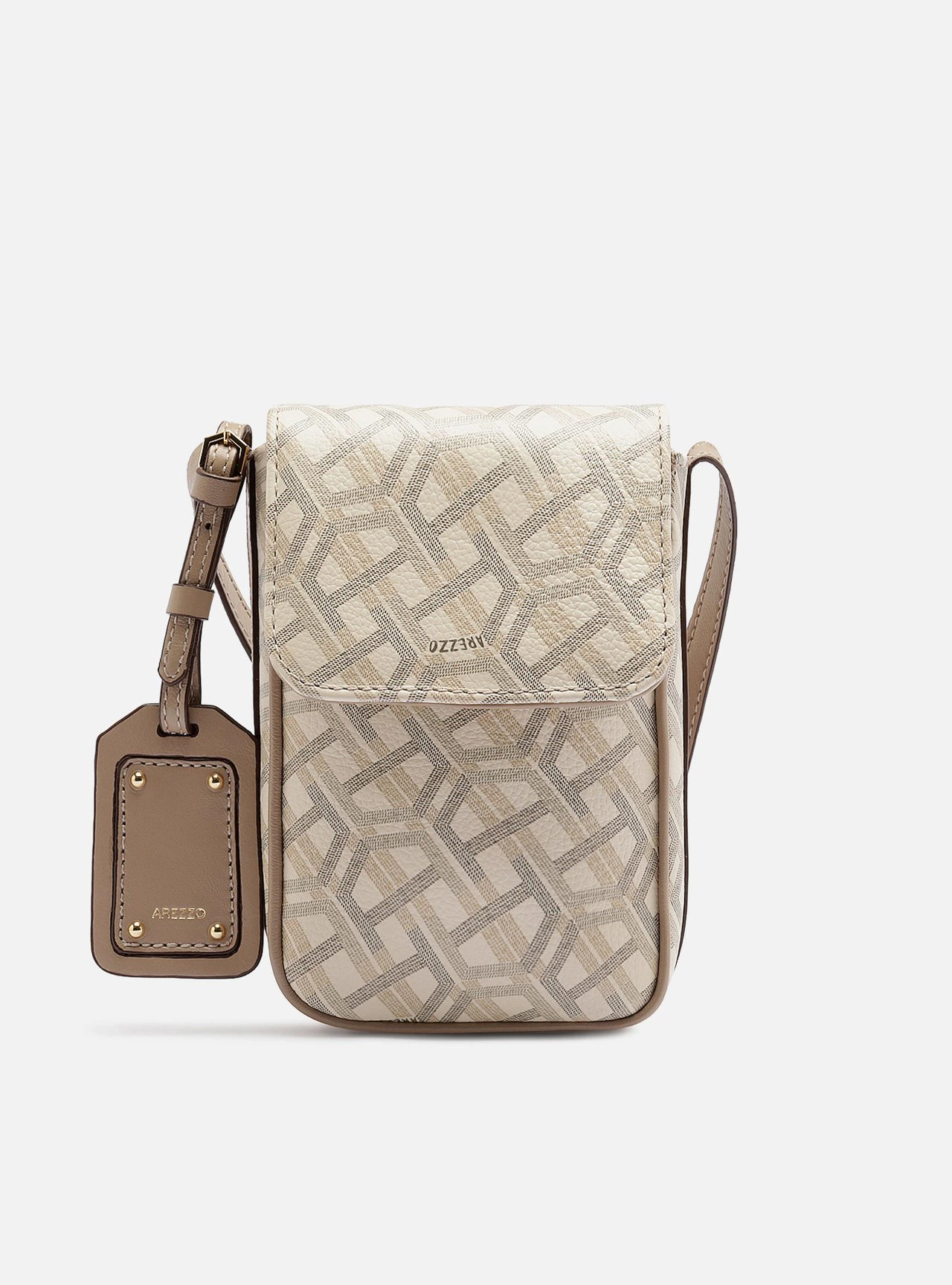 Bolsa Porta Celular Multineutra Couro Pequena Monograma