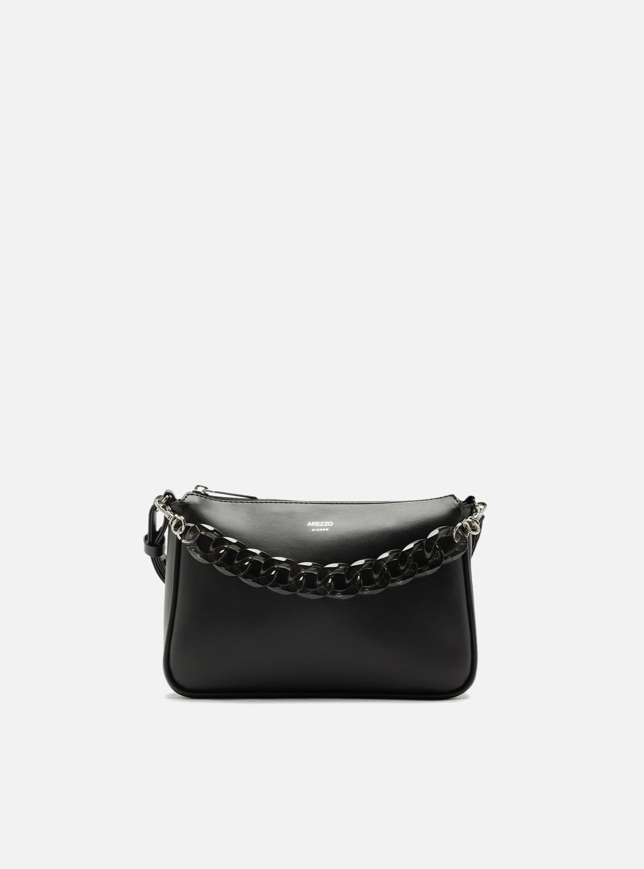 Bolsa Tiracolo Preta Iara Pequena Translúcida