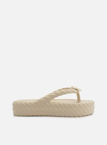 Sandália Branca Flatform Marrocos Mid Metal