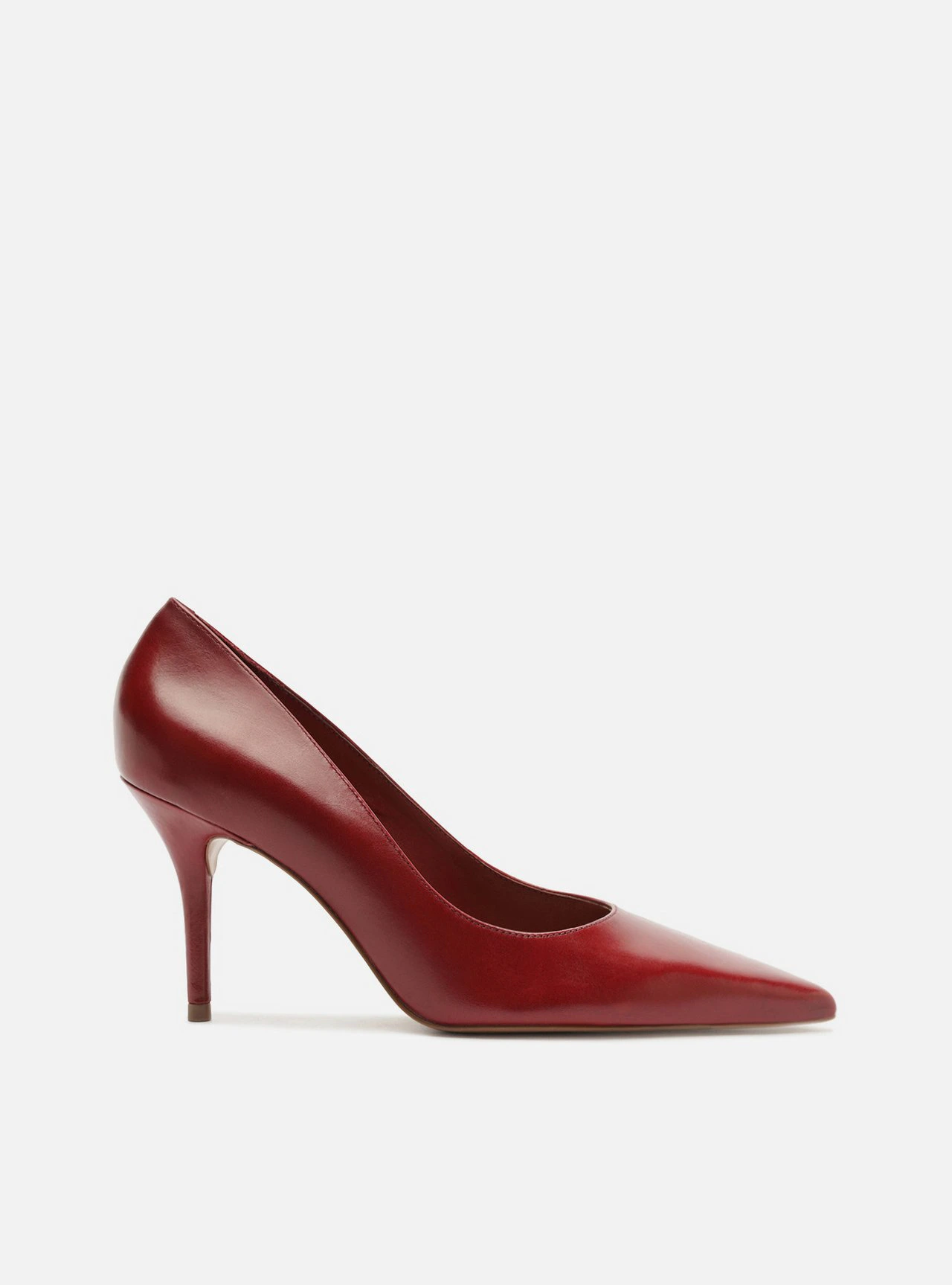 Scarpin Vermelho Couro Salto Fino Verniz