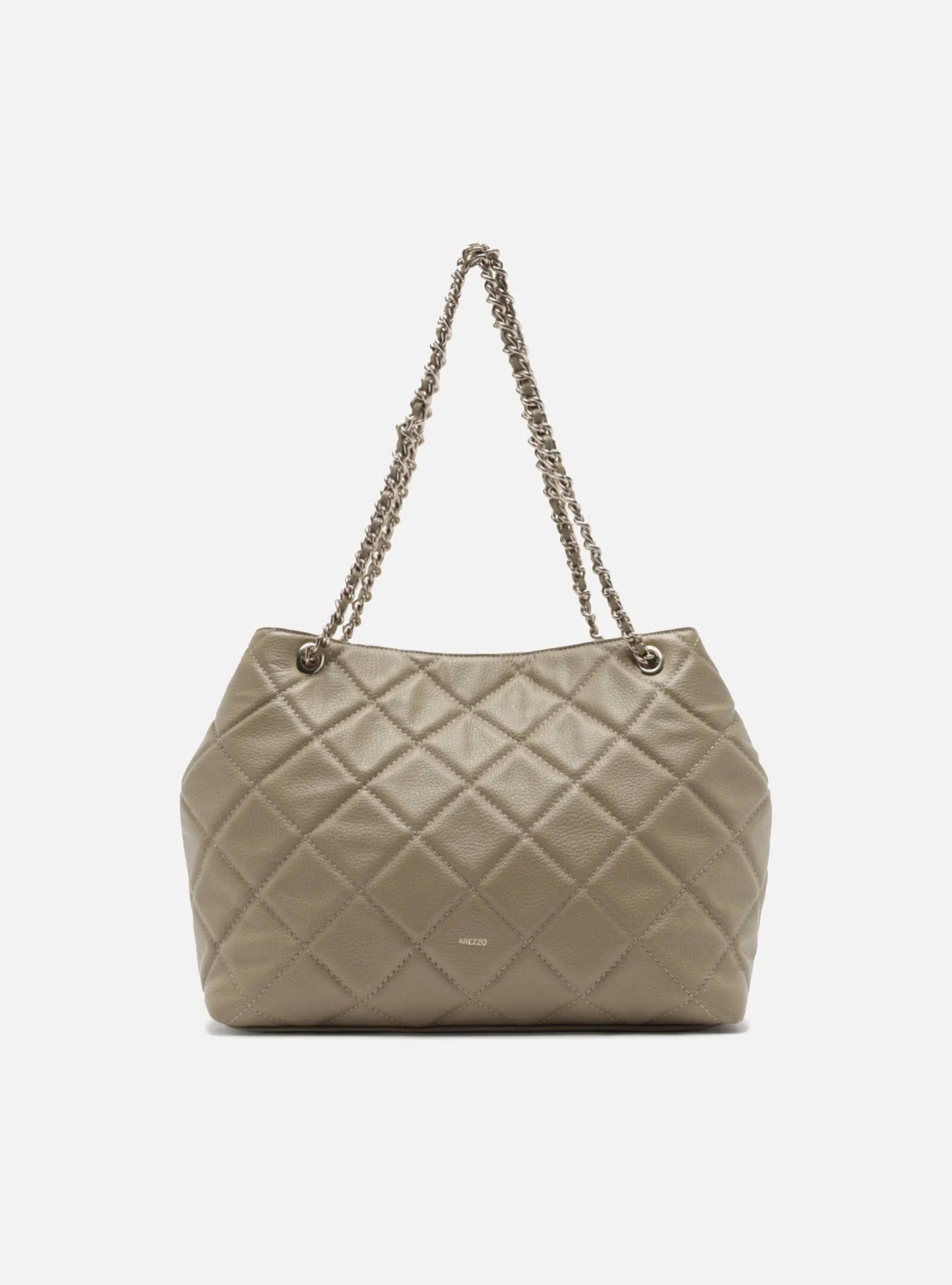 Bolsa Tote Cinza Couro Matelassê Gab Média