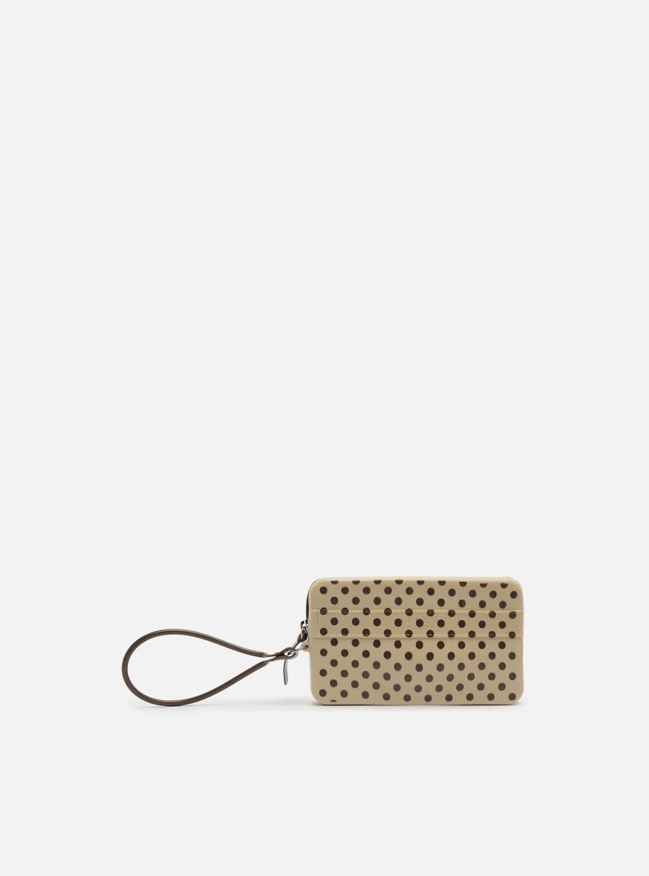 Clutch Média Off White Poá Alça Malu