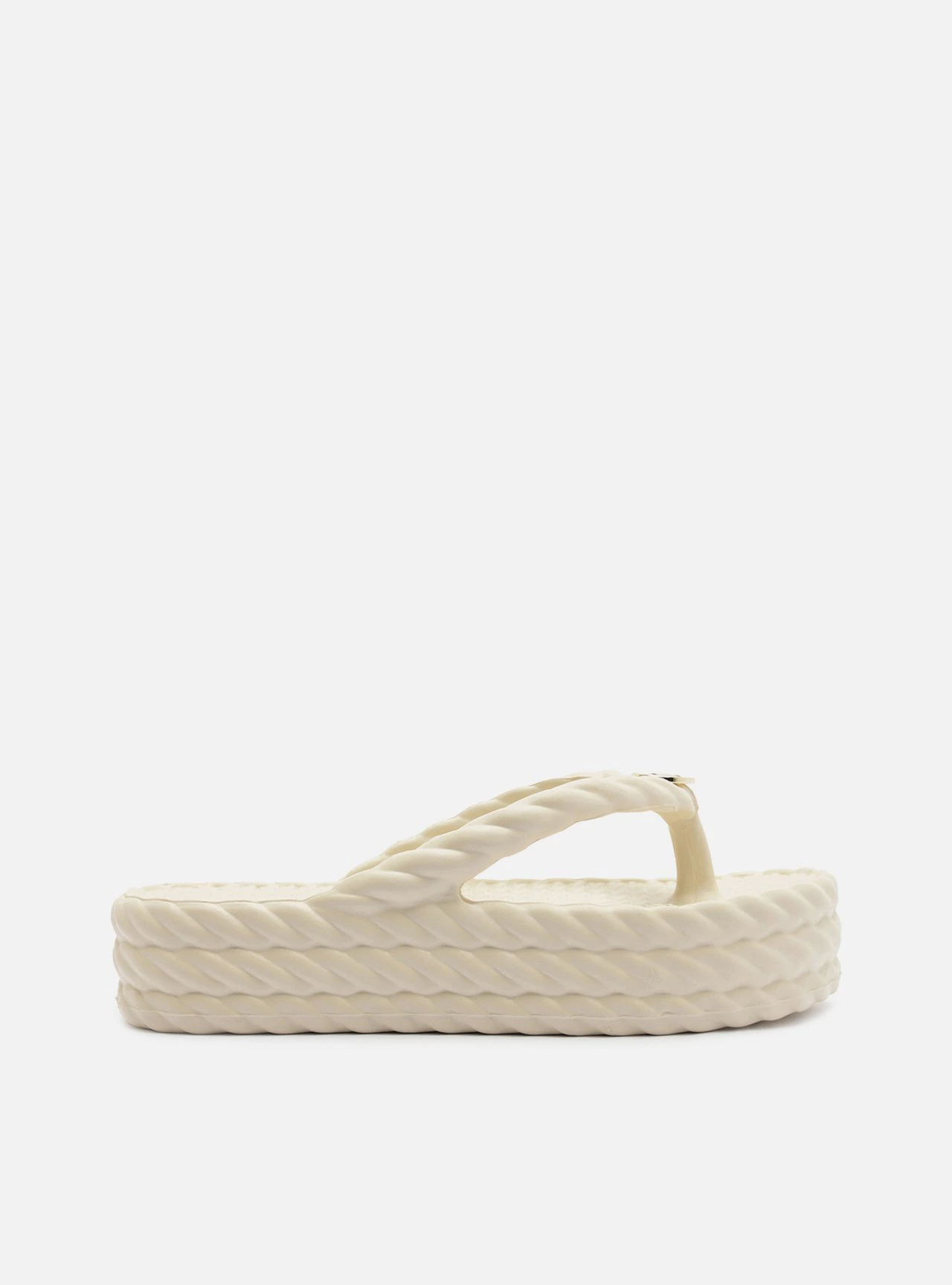 Chinelo de Dedo Branco Flatform Tressê Brizza