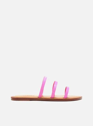 Rasteira Tiras Rosa