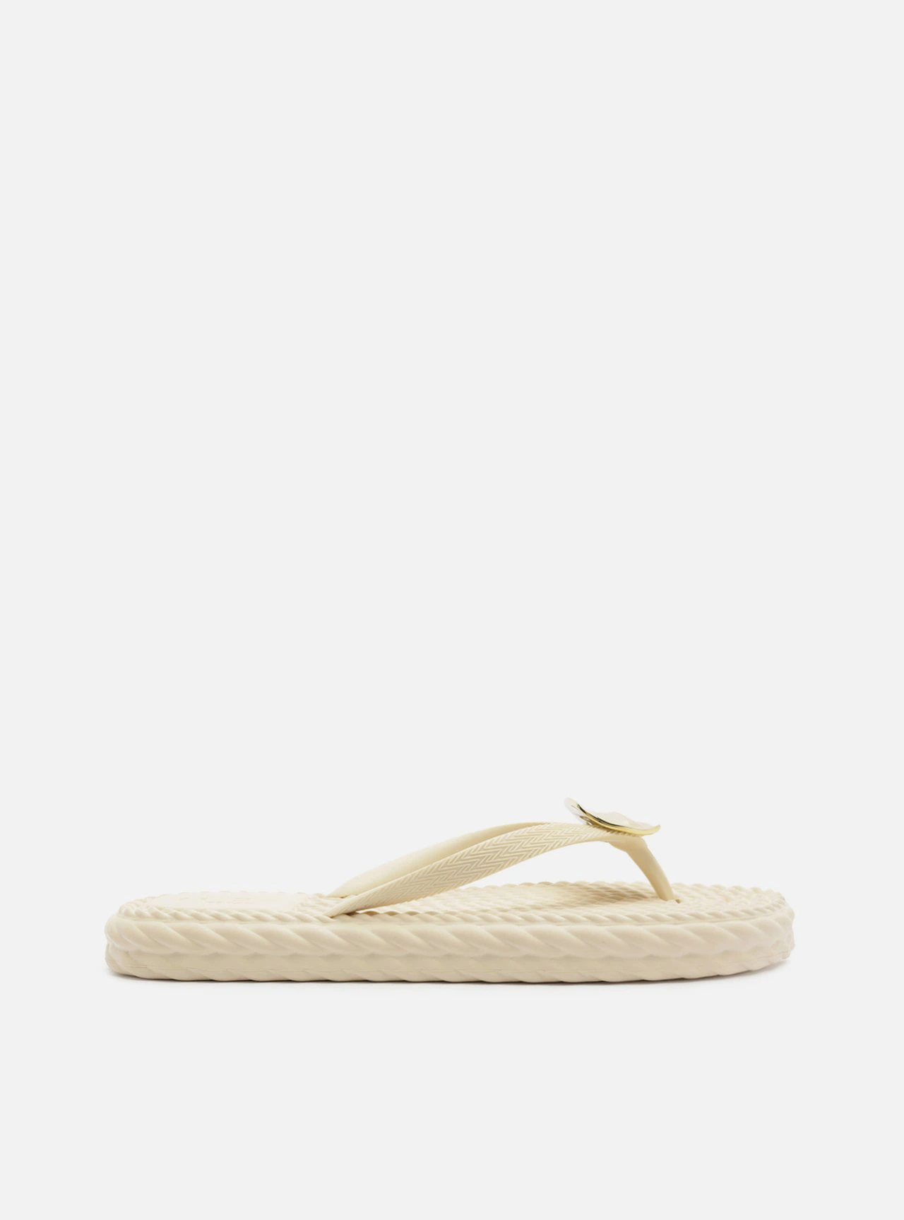 Chinelo de Dedo Off White Flatform Metais Brizza