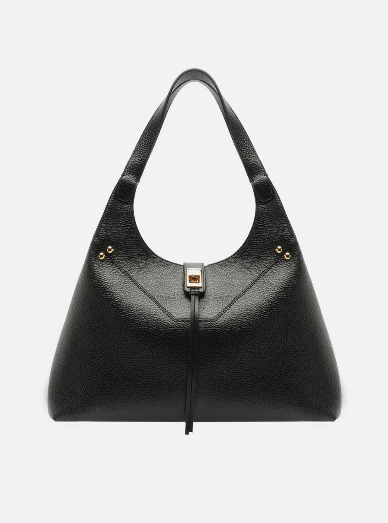 Bolsa Hobo Preta Grande Metais