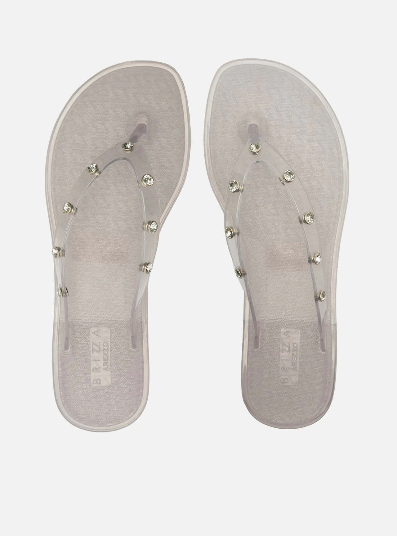 Chinelo Prata Jelly Glow Pedraria