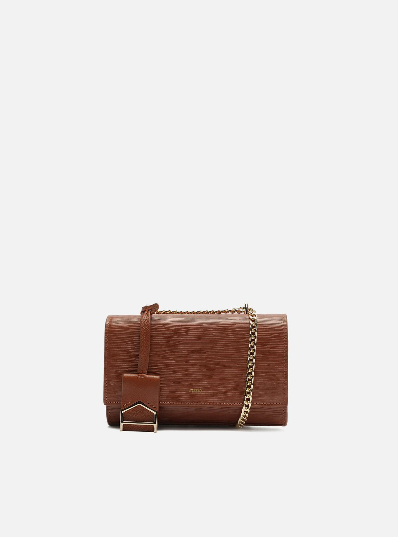 Bolsa Tiracolo Marrom Couro Abraccio Pequena
