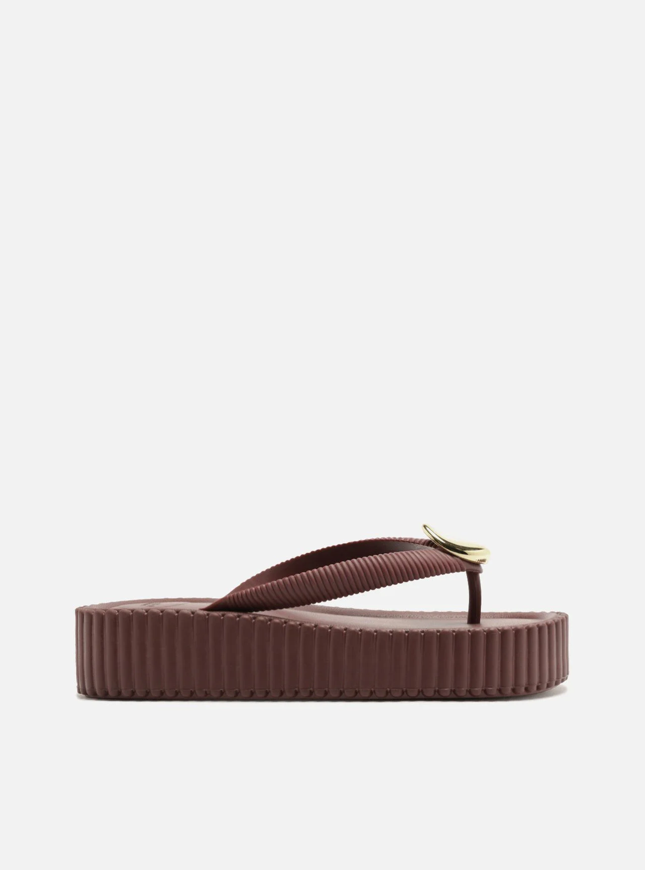 Chinelo de Dedo Vermelha Flatform Metais Brizza