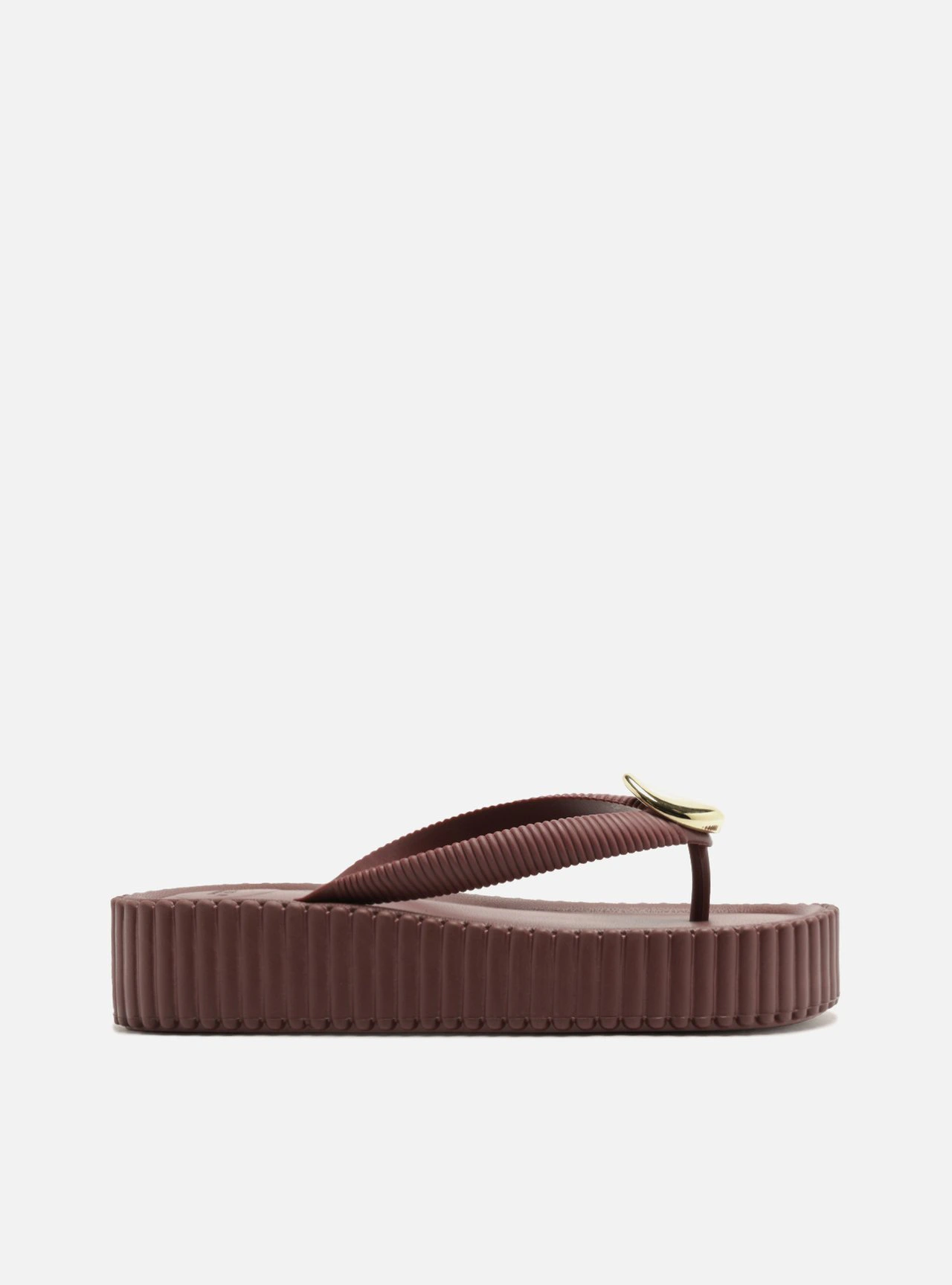Chinelo de Dedo Vermelha Flatform Metais Brizza