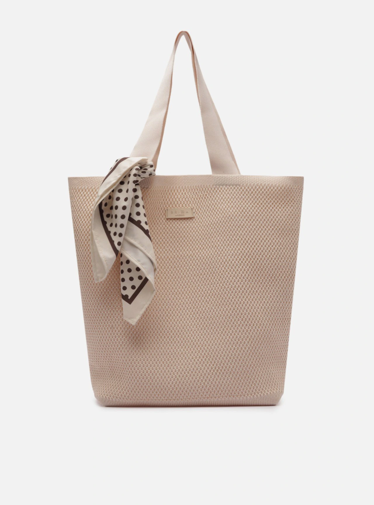 Bolsa Shopping Off White Crochê Grande Lenço Brizza