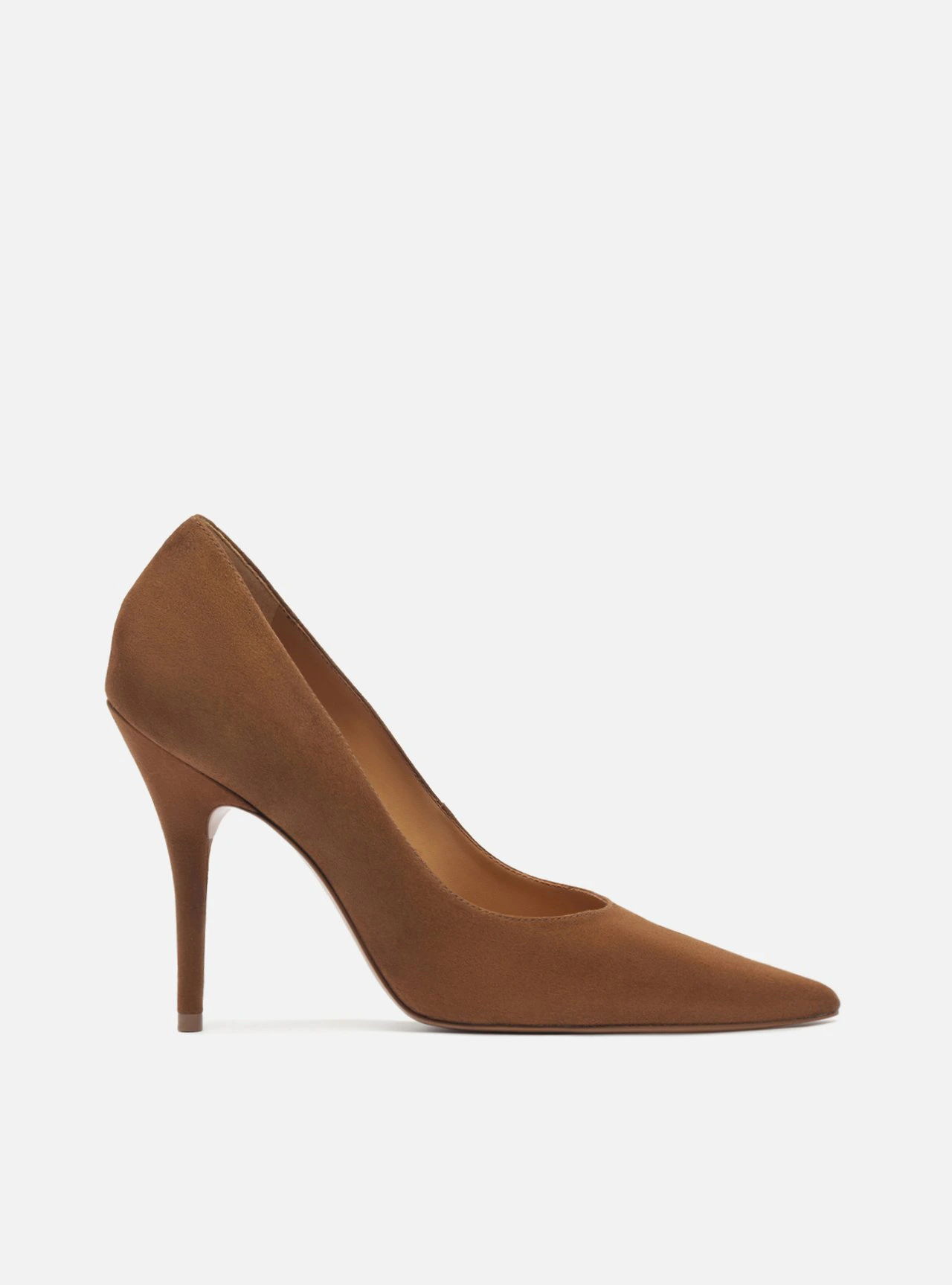 Scarpin Marrom Camurça Salto Fino Essencial 100