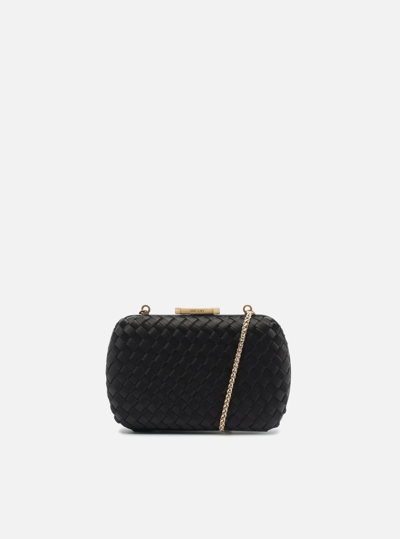 Bolsa Tiracolo Preta Pequena Tressê Corrente