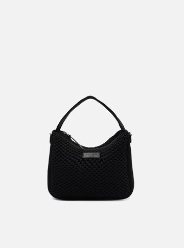 Clutch Preta Pequena Multimaterial Brizza