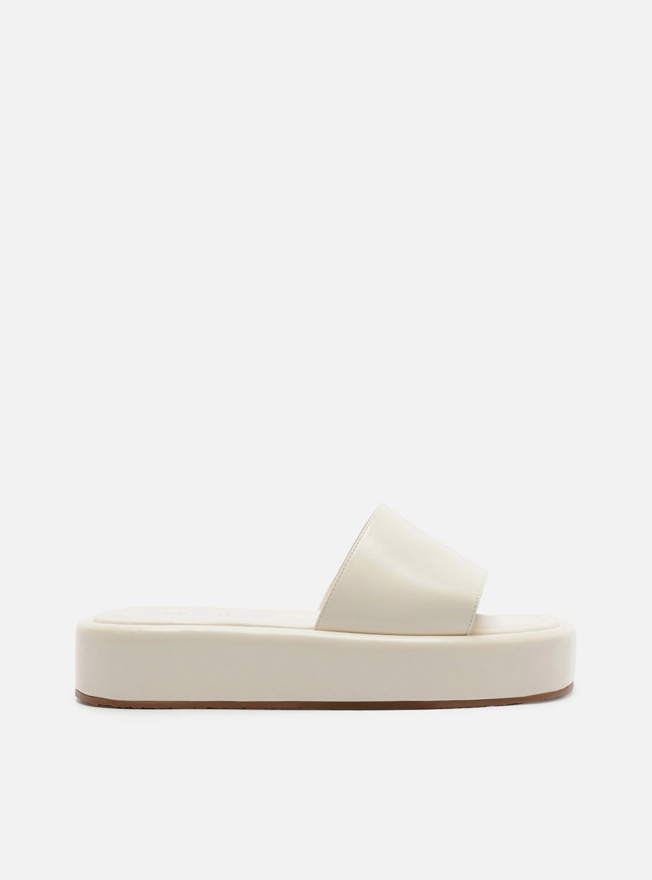 Tamanco Branco Couro Flatform Tira Emma