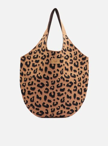 Bolsa Shopping Animal Print Crochê Mayra Glam Grande