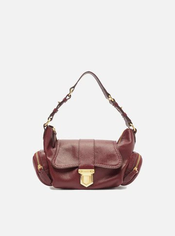 Bolsa Tiracolo Vermelha Couro Média Bolsos