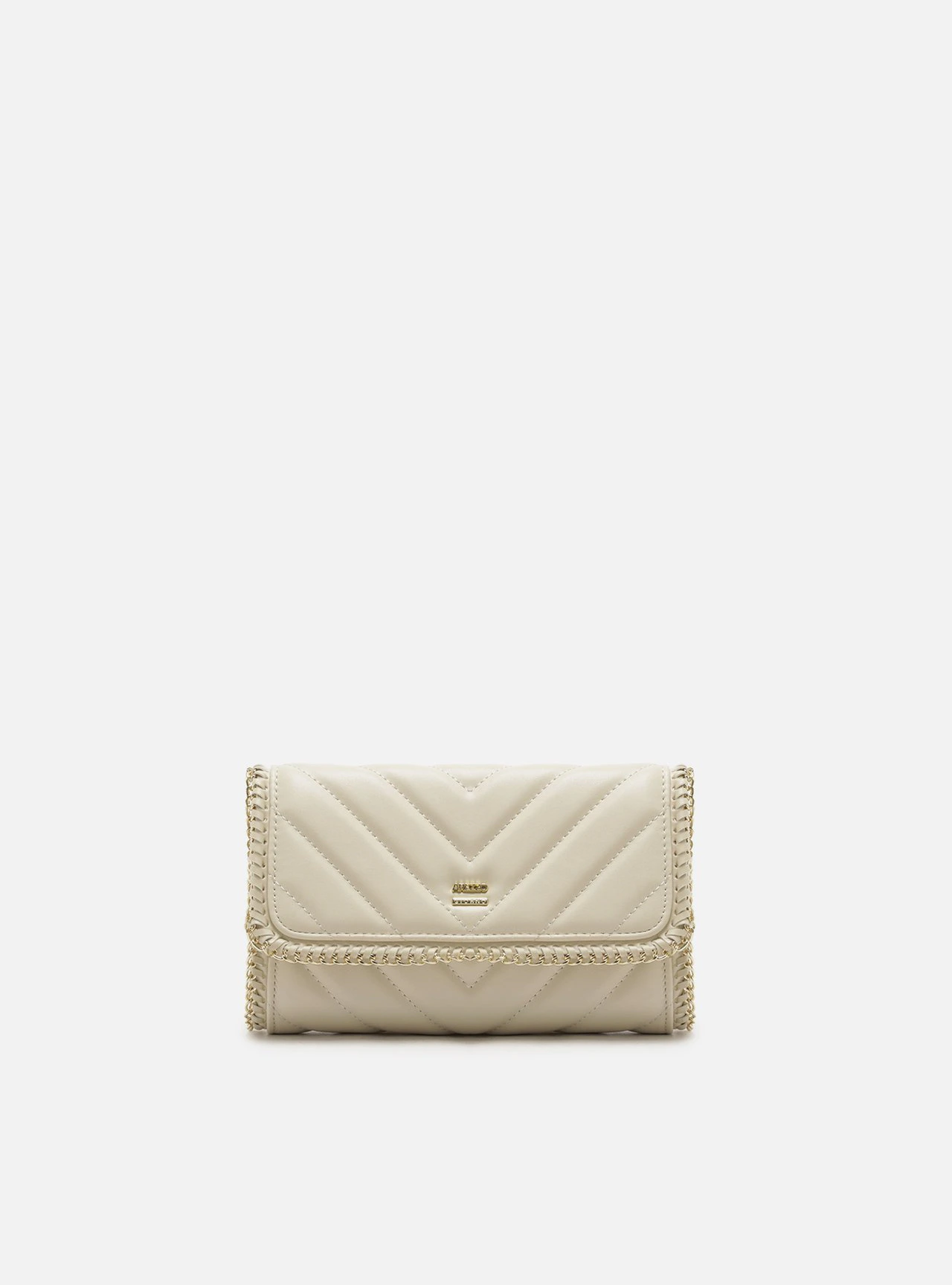Bolsa Tiracolo Off-White Pequena Matelassê Corrente