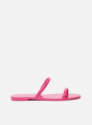Kit Rasteira Rosa Brilho e Bag Transparente Brizza