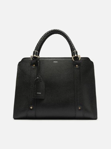 Bolsa Tote Preta Couro Piazza Grande