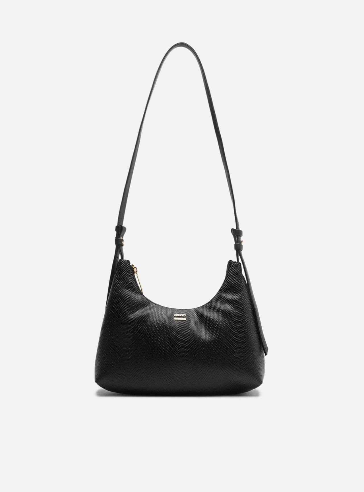 Bolsa Tiracolo Preto Pequena Texturizada