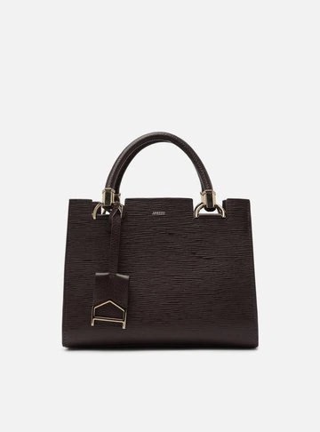 Bolsa Tote Marrom Couro Abraccio Média
