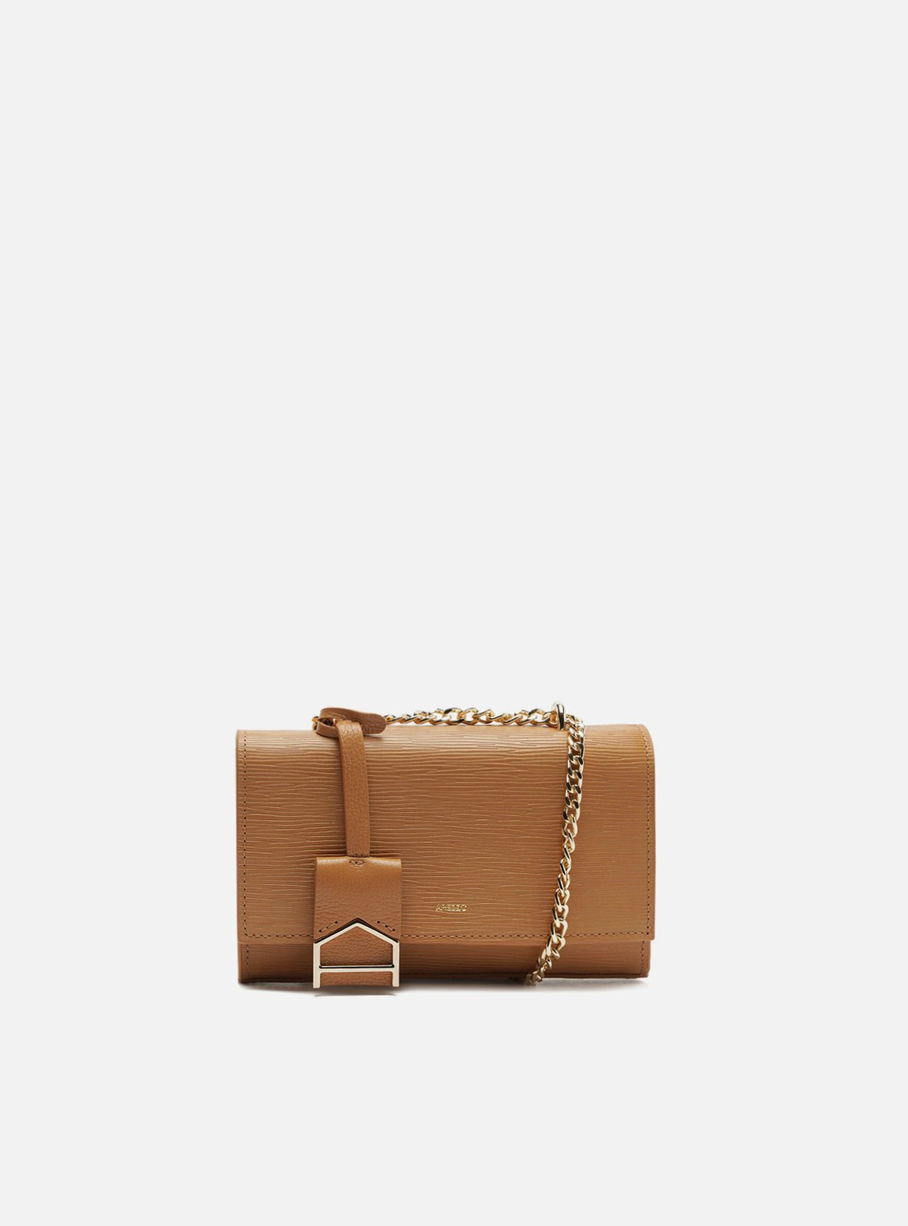 Bolsa Tiracolo Marrom Clara Couro Abraccio Pequena