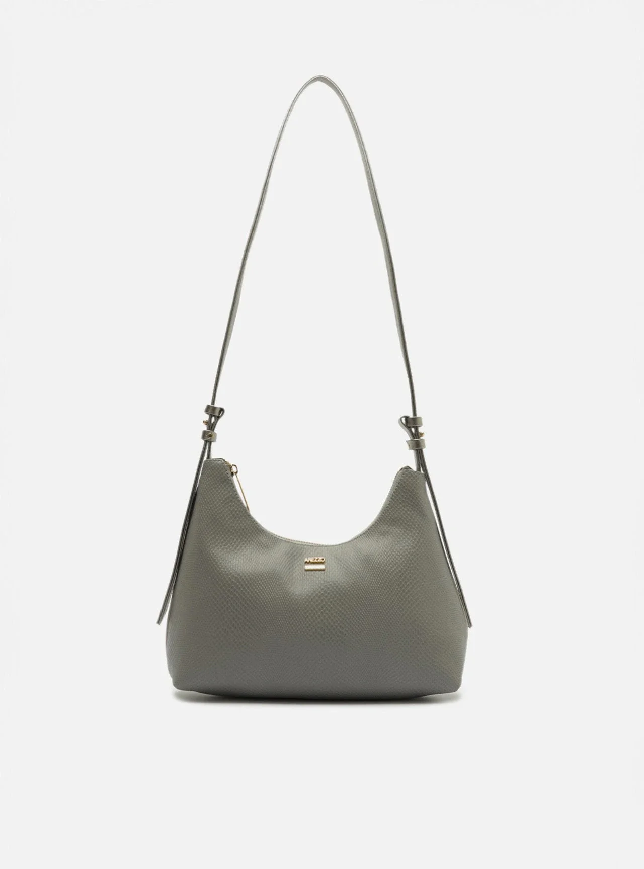 Bolsa Tiracolo Cinza Pequena Texturizada