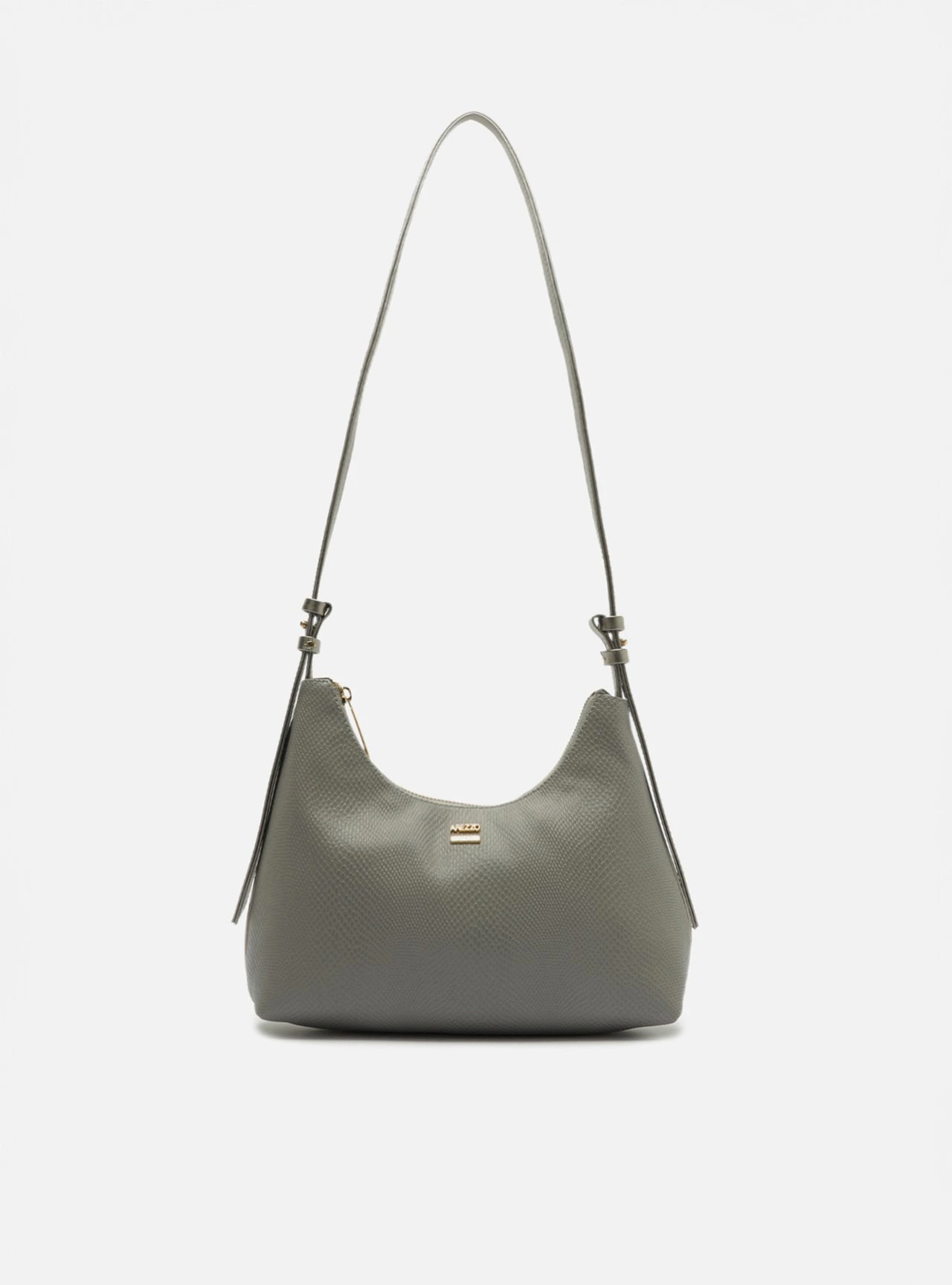 Bolsa Tiracolo Cinza Pequena Texturizada