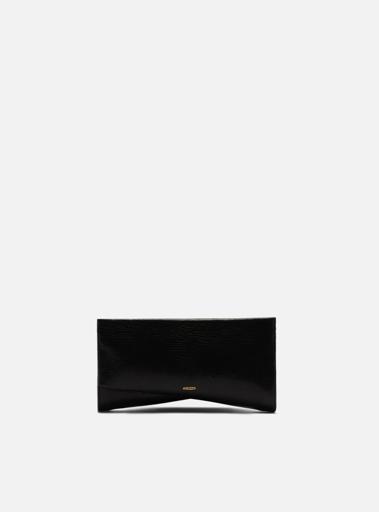 Bolsa Clutch Preta Pequena Detalhe Dourado