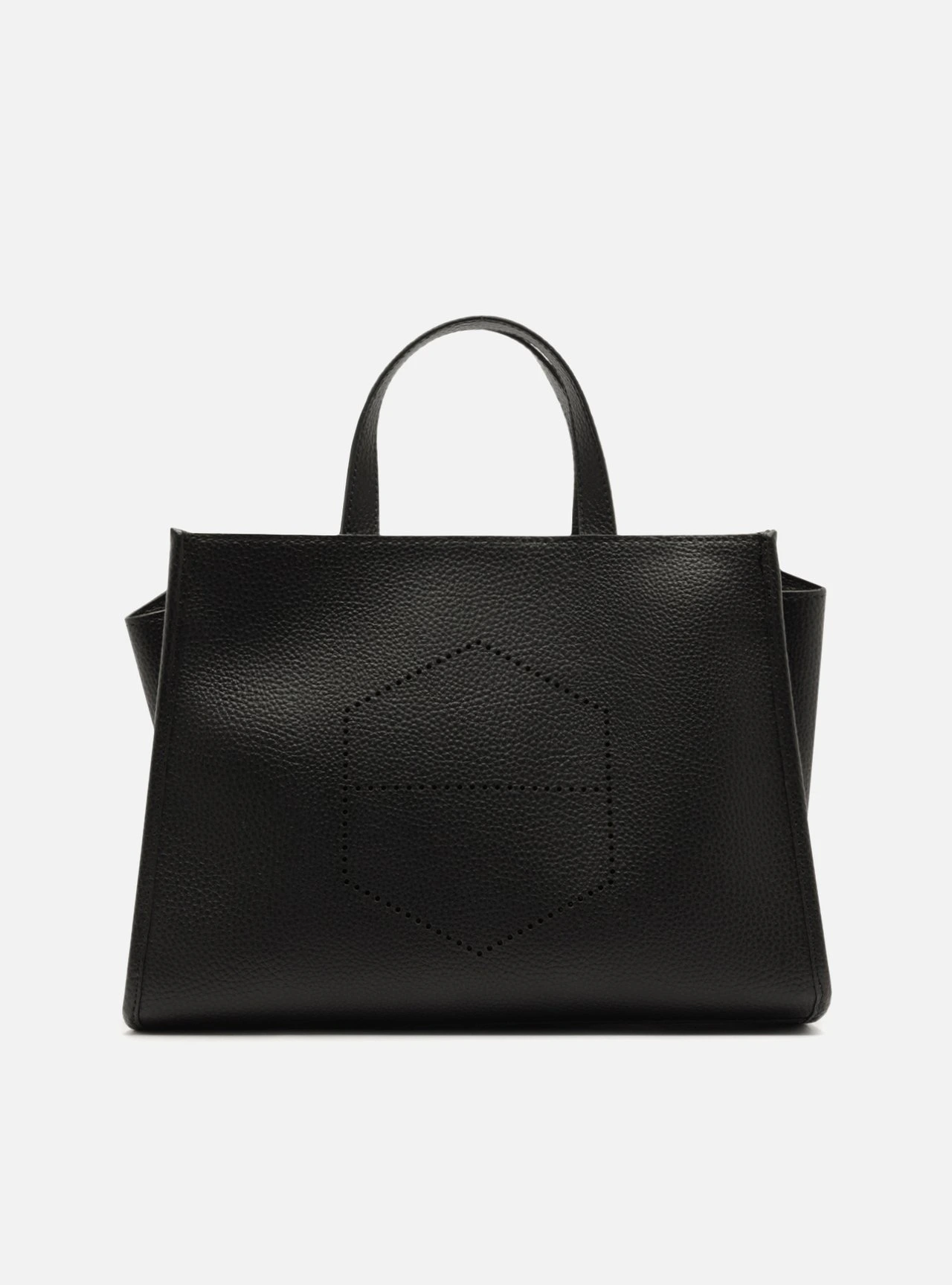 Bolsa Tote Preta Grande Logo Perfurado