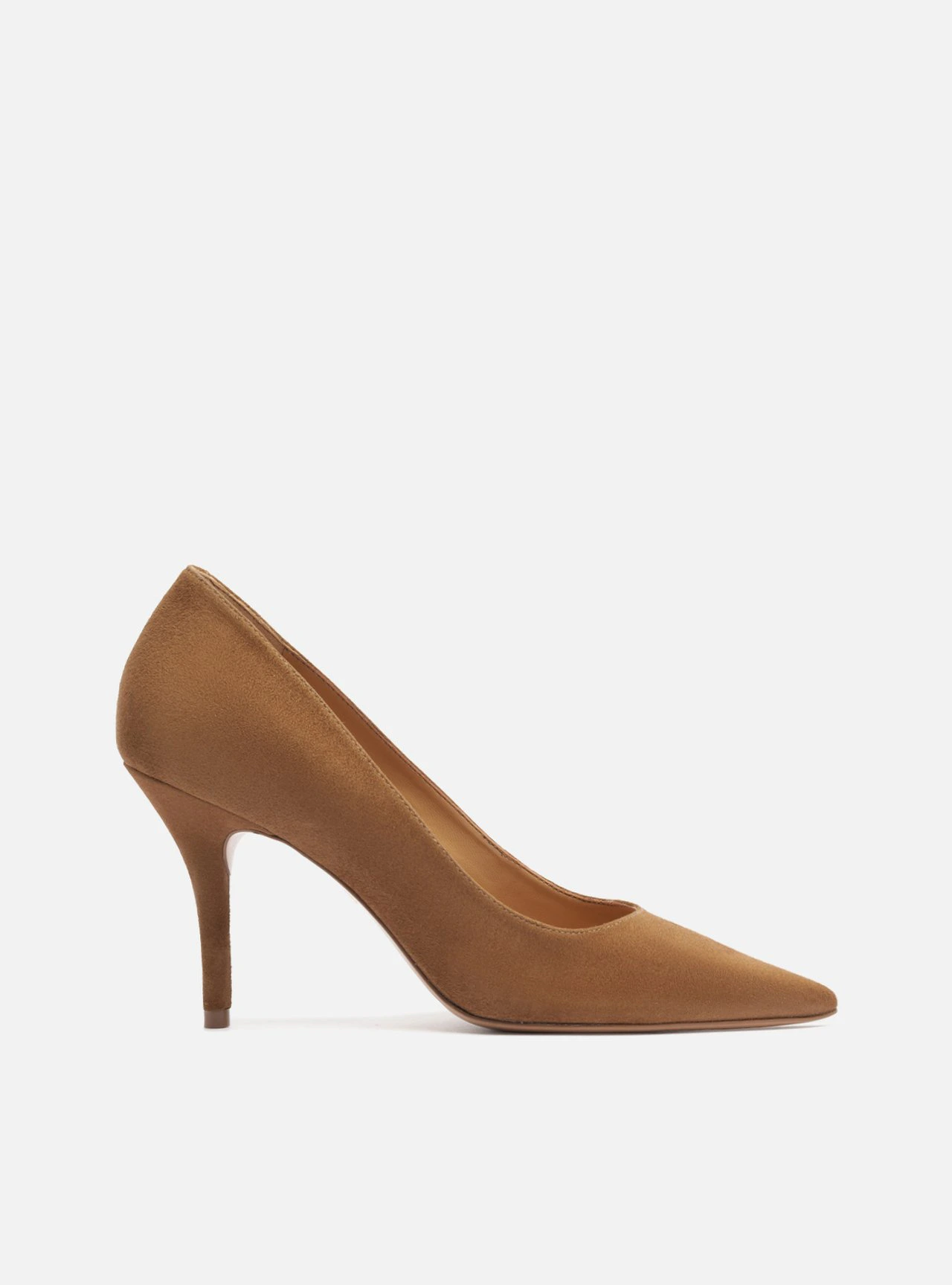 Scarpin Marrom Camurça Salto Fino Essencial 85