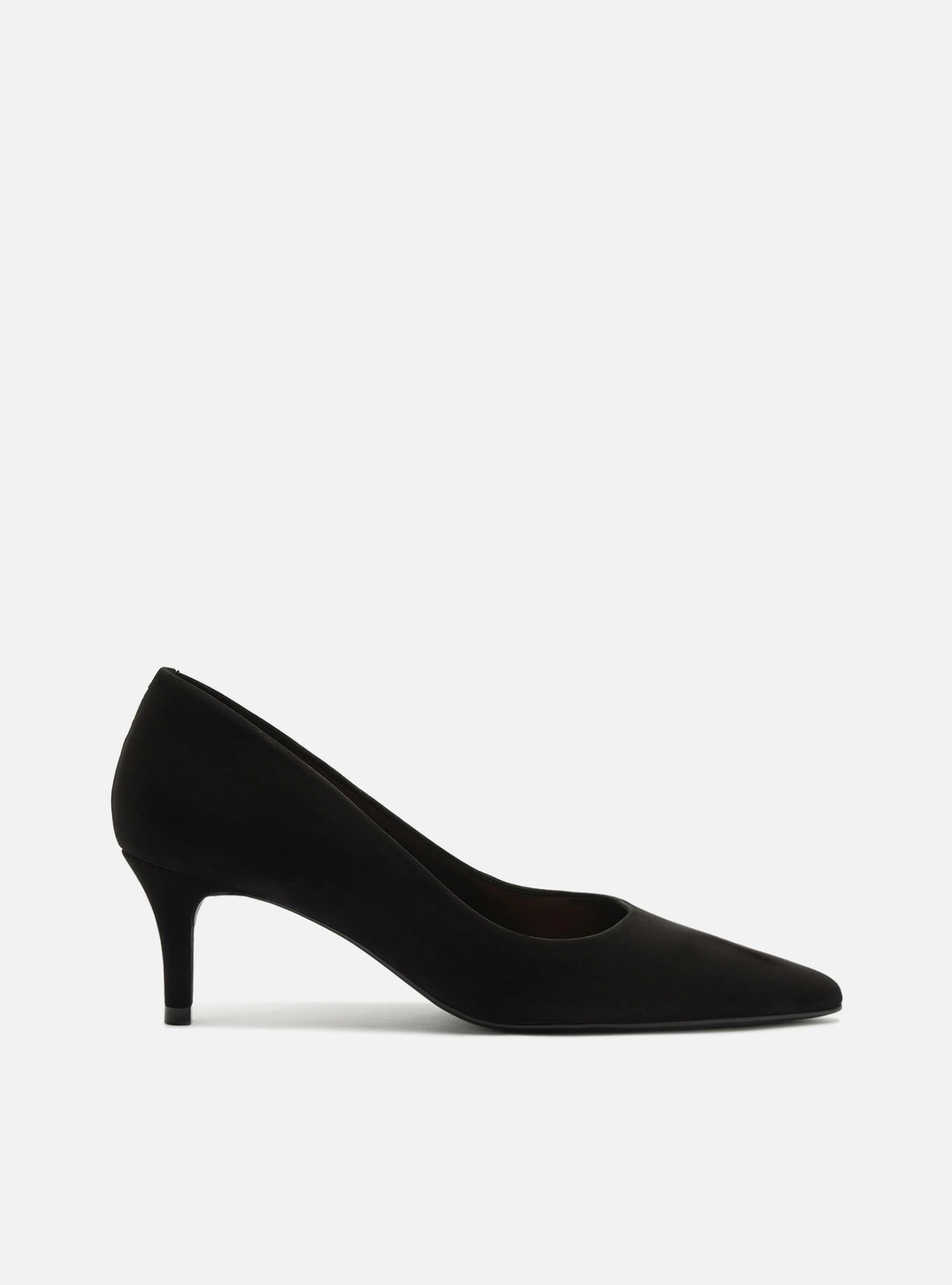 Scarpin Preto Acamurçado Salto Fino
