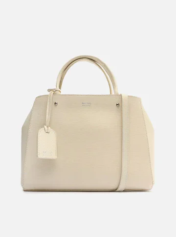 Bolsa Tote Off-White Couro Wave Bella Média