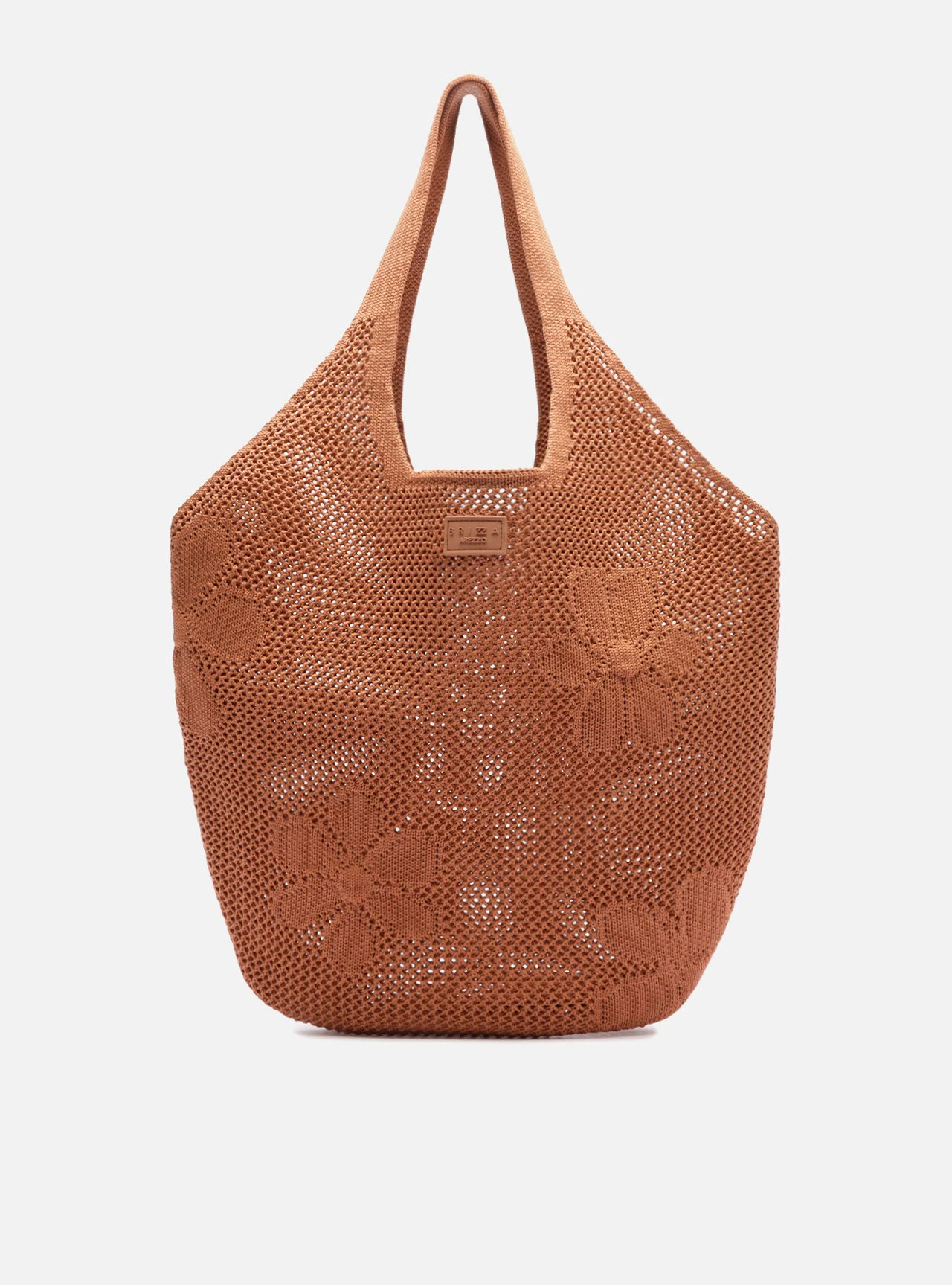 Bolsa Shopping Marrom Crochê Grande Brizza