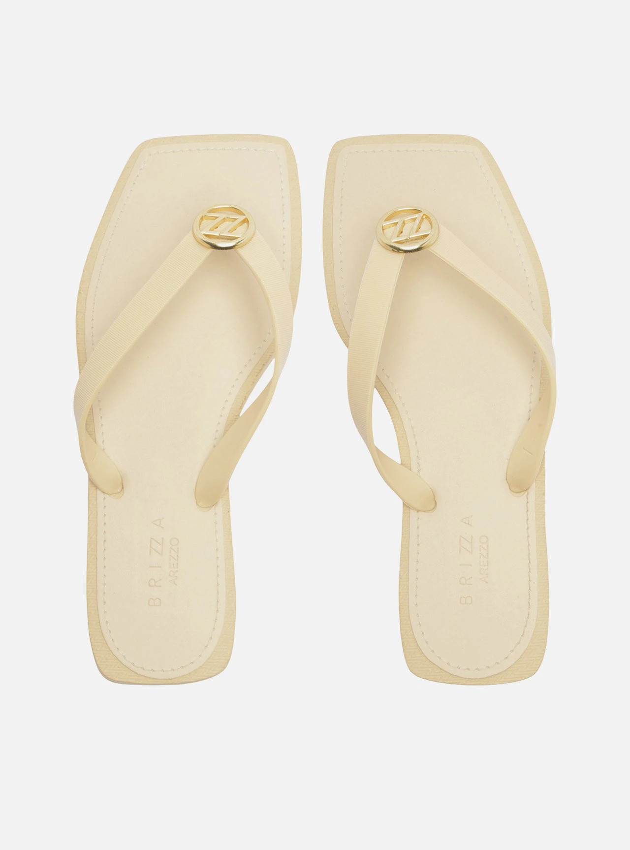 Chinelo de Dedo Off White Metal ZZ Square Brizza