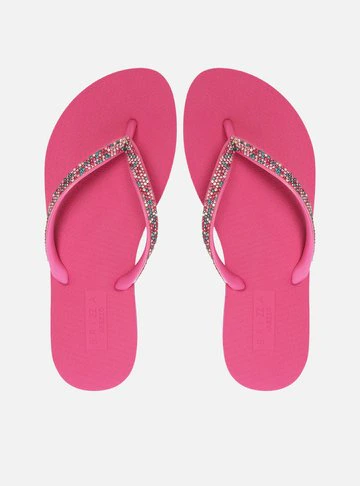 Chinelo de Dedo Rosa Strass Essential Brizza
