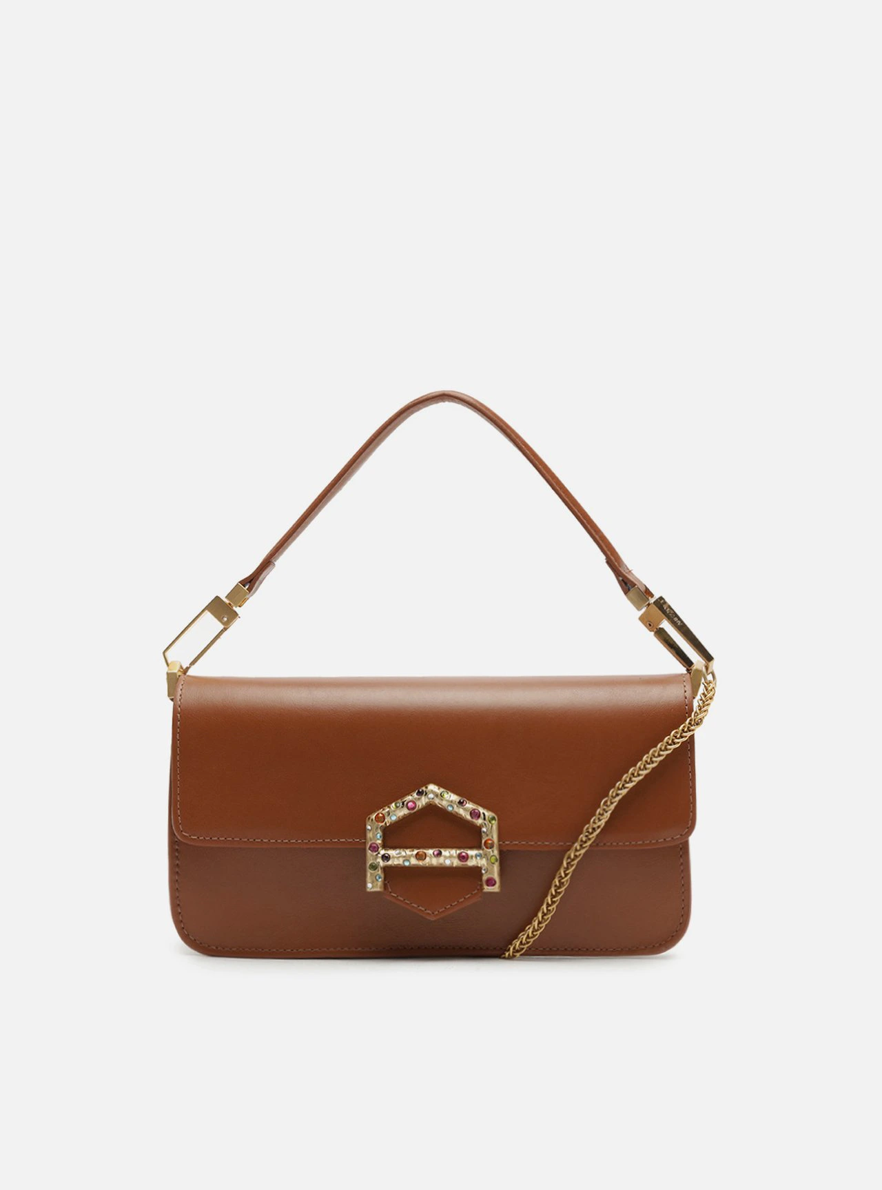 Bolsa Tiracolo Marrom Couro A001 Média Pedrarias