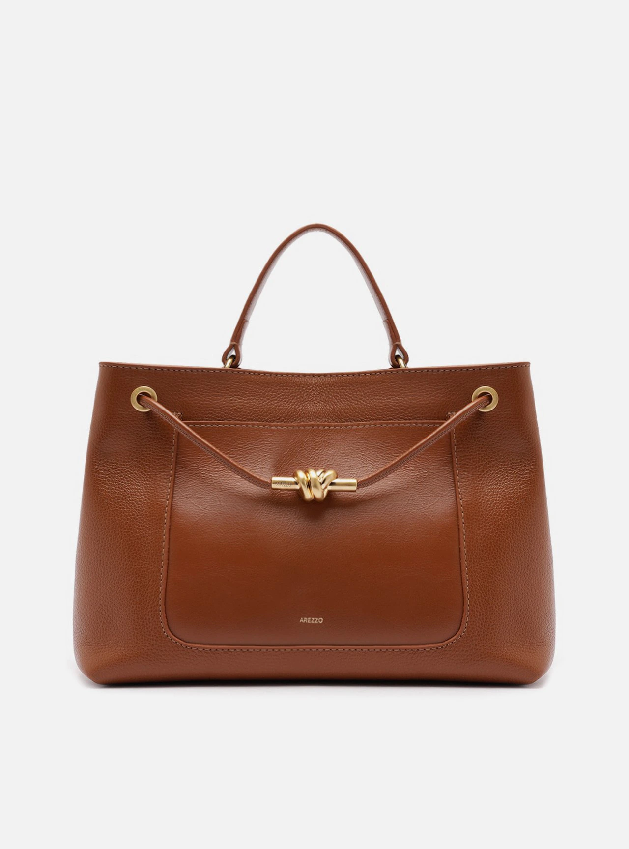 Bolsa Tote Marrom Couro Helena Grande Nó