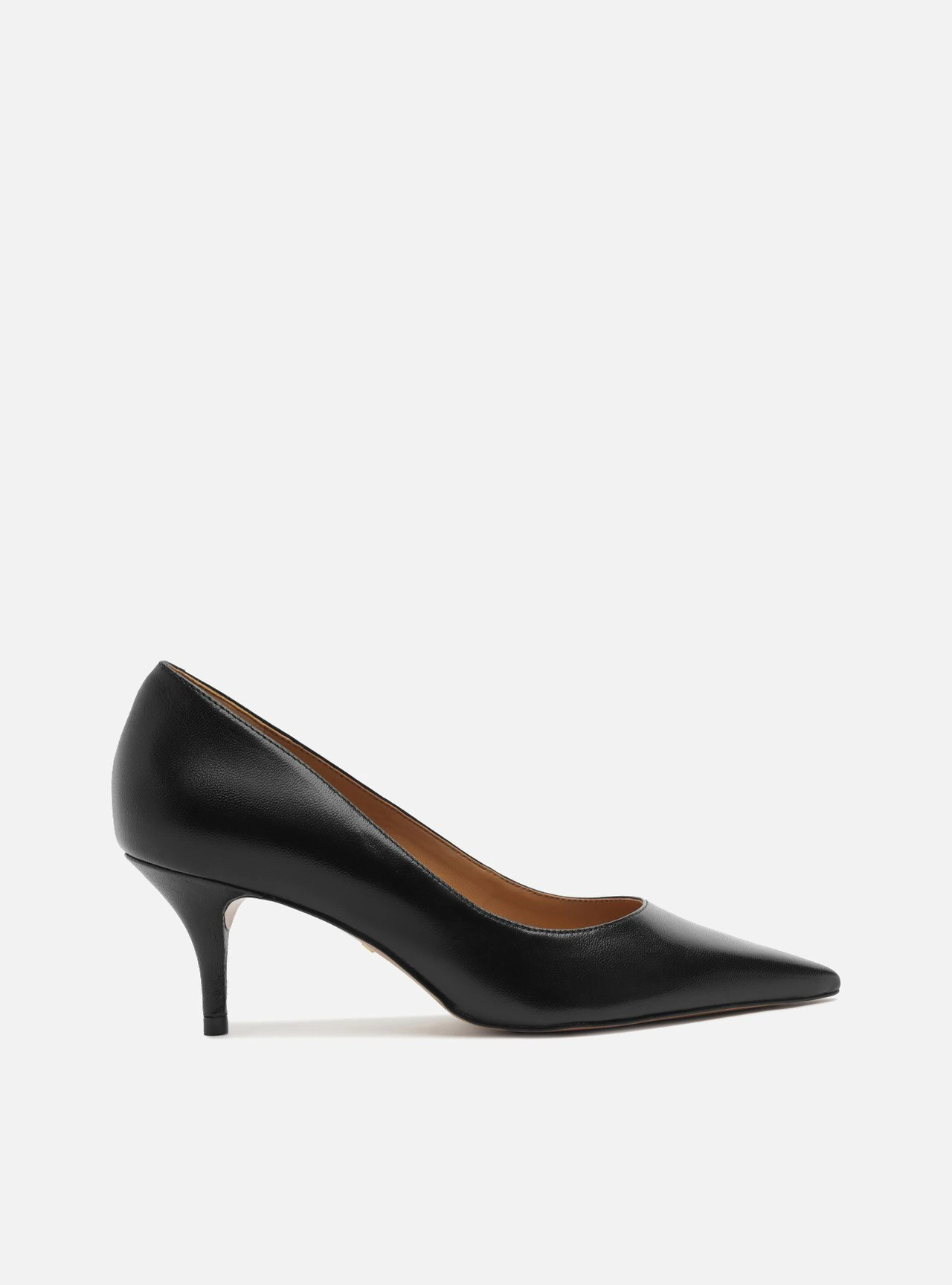 Scarpin Preto Couro Salto Fino Essencial 60