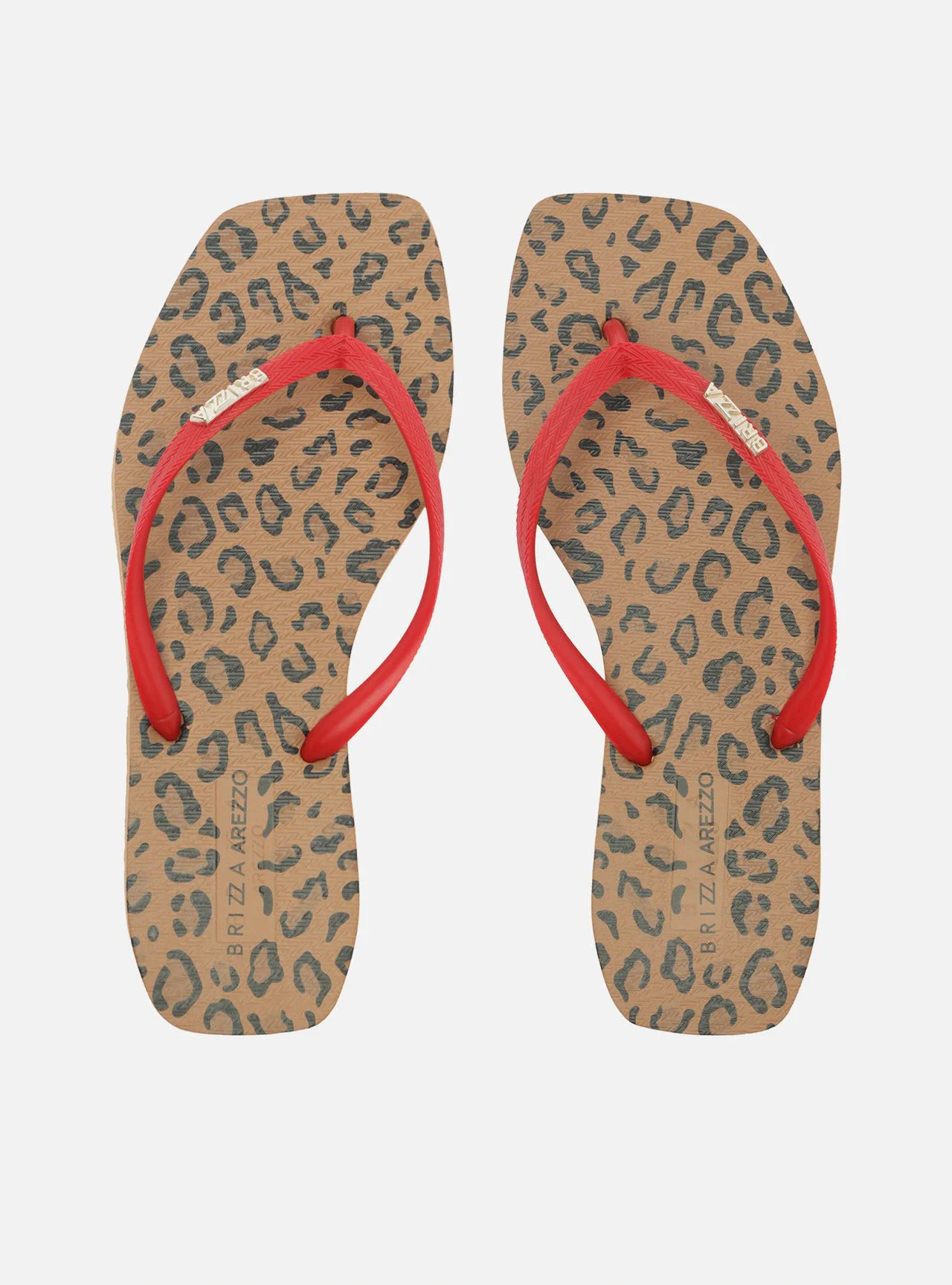 Chinelo de Dedo Vermelho Bico Quadrado Brizza