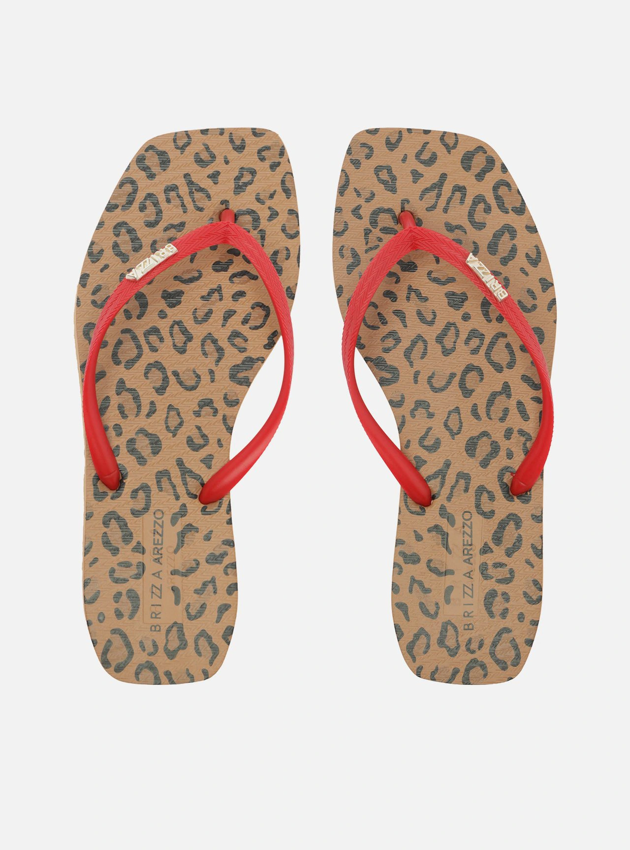 Chinelo de Dedo Vermelho Bico Quadrado Brizza