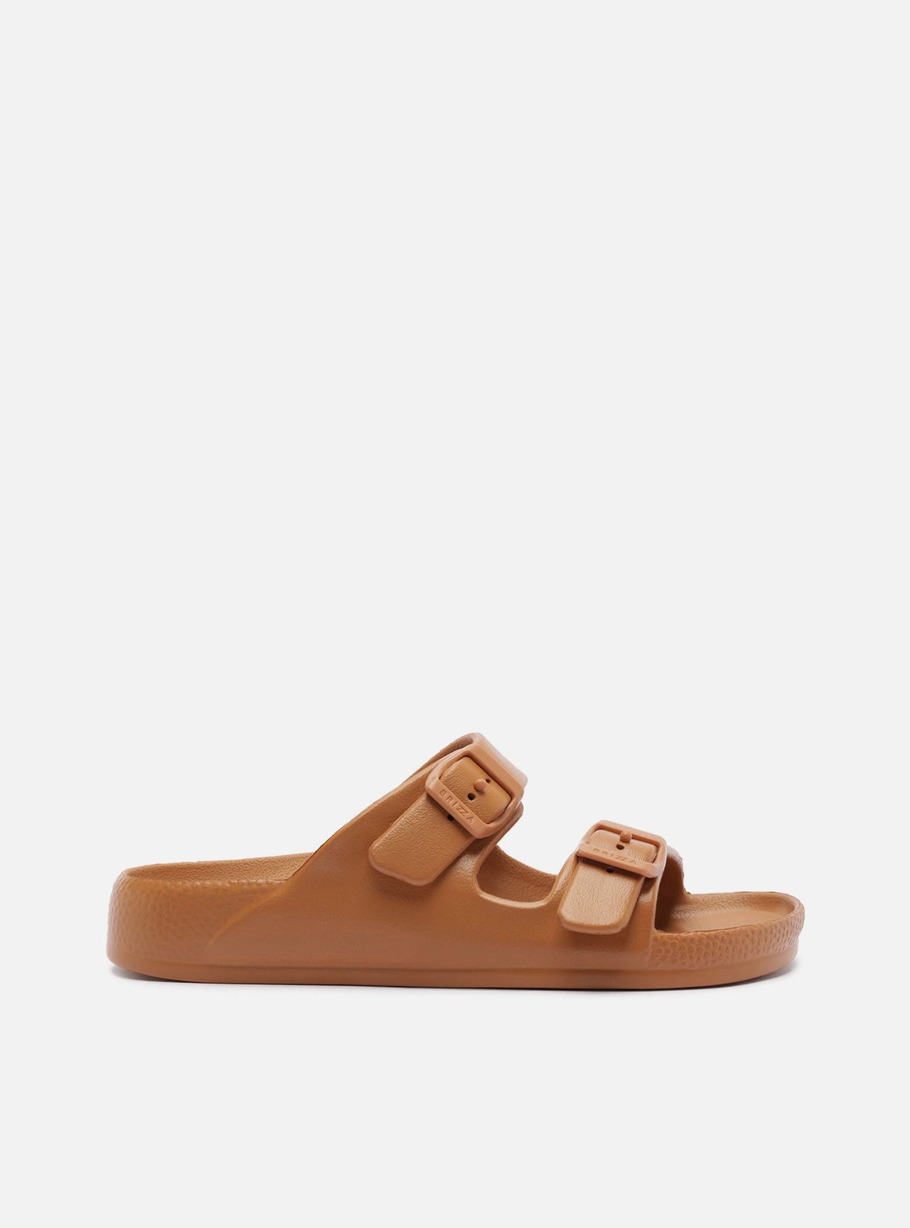 Slide Marrom Bico Redondo Fivela Brizza