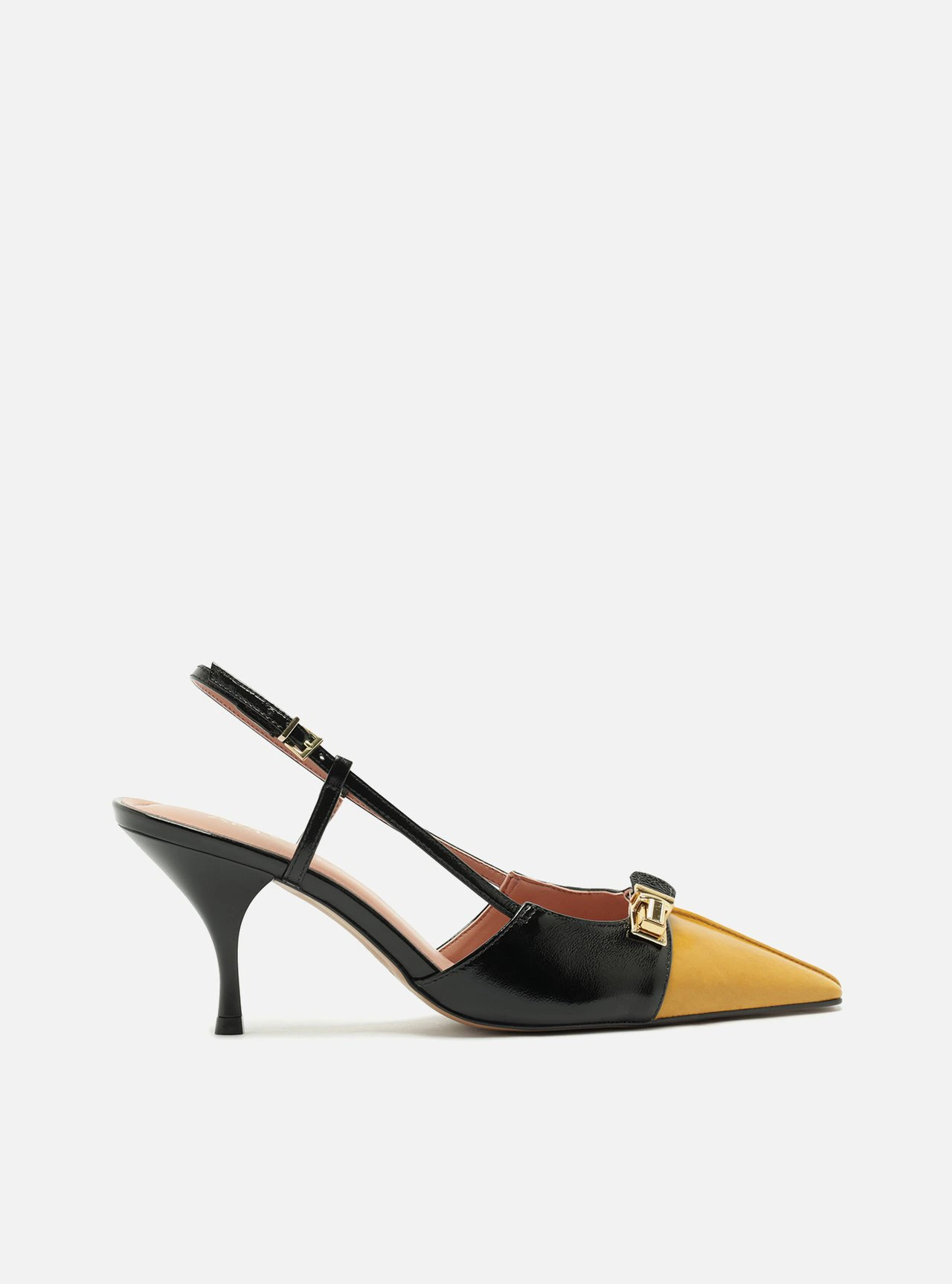 Scarpin Multicolorido Couro Salto Fino Fivela