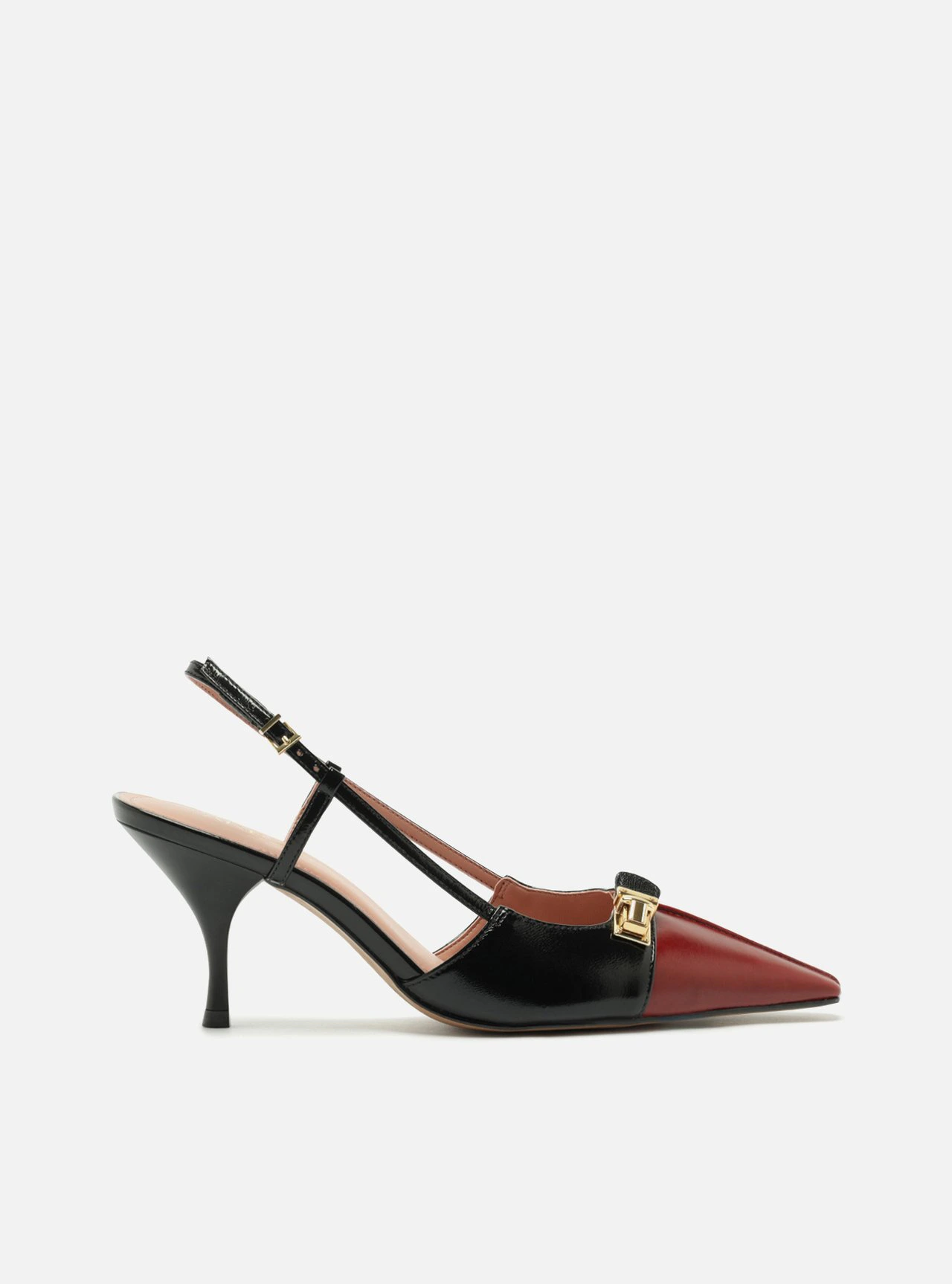 Scarpin Multicolorido Couro Salto Fino Fivela