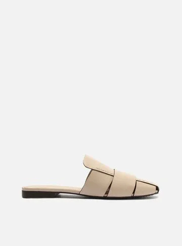 Mule Nude Rasteiro Tiras Vazada