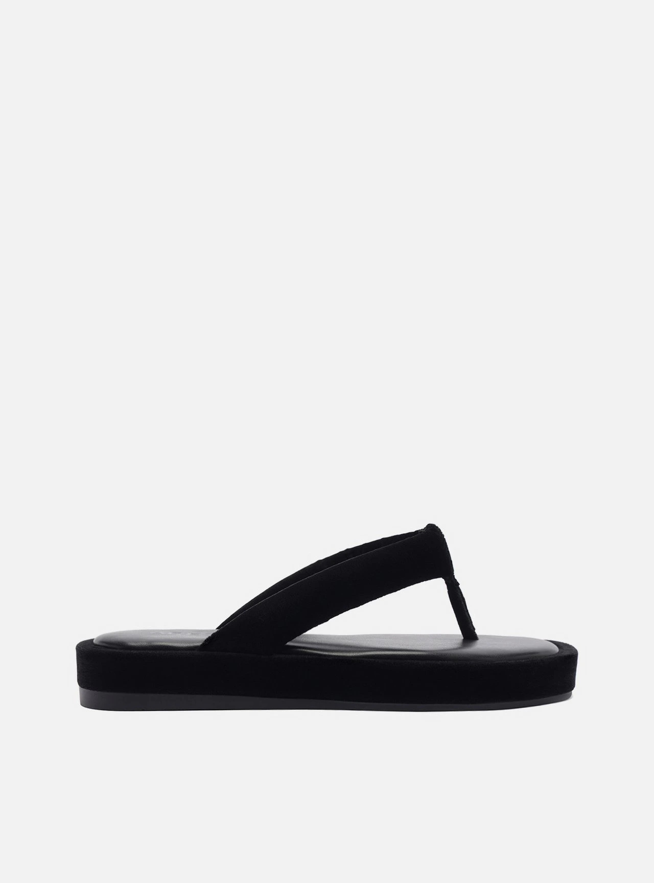 Sandália Preta Salto Flatform Tiras