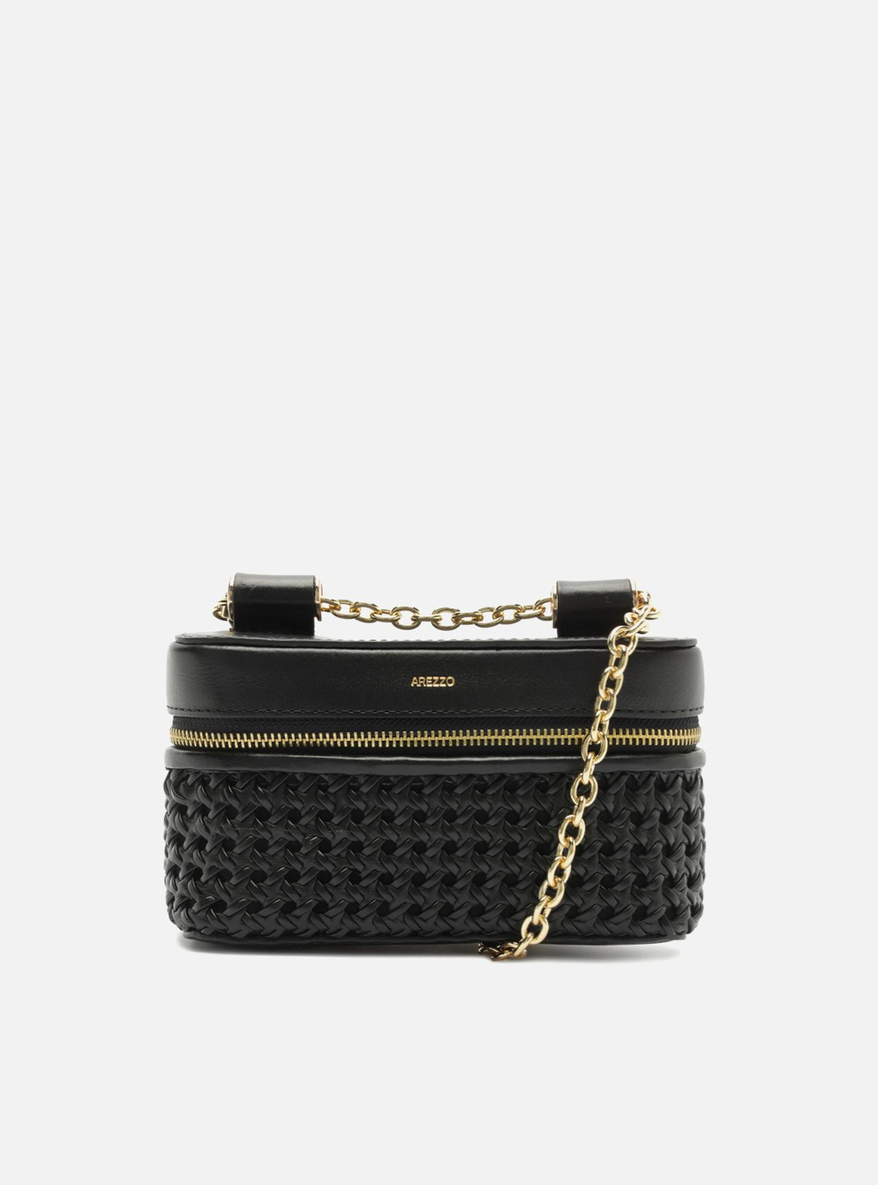 Bolsa Tiracolo Preta Couro Média
