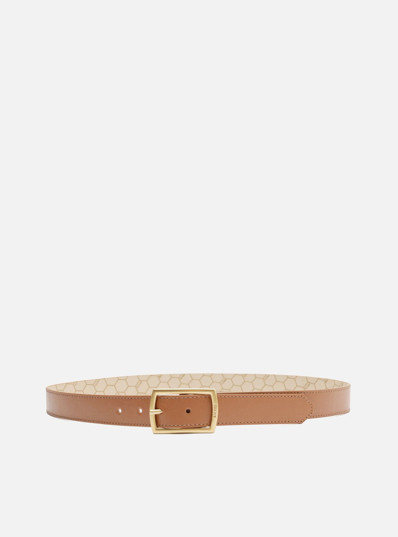 Cinto Marrom Couro Fivela Retangular